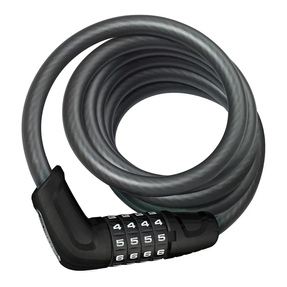 Combo Coil Cable Lock, Black, 185cm/12mm
Combo Coil Cable Lock, Black, 185cm/12mm