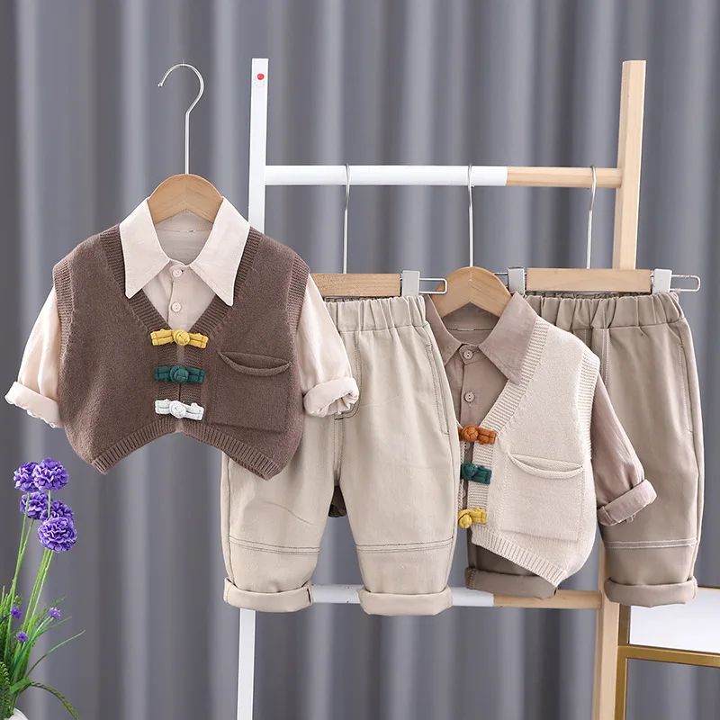 Boys Clothes Sets Spring Autumn 2024 Children Woolen Jersey Vest Shirts Pants 3pcs Suit For Baby Tracksuits Kids Outfits 5 Years
Boys Clothes Sets Spring Autumn 2024 Children Woolen Jersey Vest Shirts Pants 3pcs Suit For Baby Tracksuits Kids Outfits 5 Years
