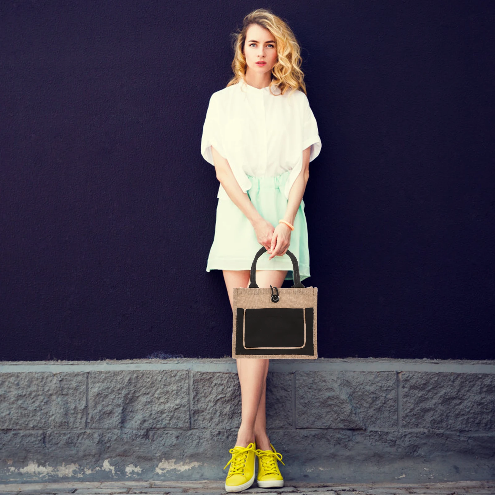 Waterproof Shopping Bags Jute Large Tote Bag for Women Black Reusable Grocery Storage Eco Friendly Lightweight Craftsmanship
Waterproof Shopping Bags Jute Large Tote Bag for Women Black Reusable Grocery Storage Eco Friendly Lightweight Craftsmanship