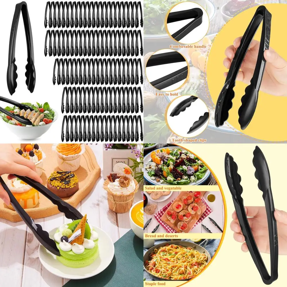 9 Heavy-Duty Disposable Plastic Serving Tongs, 100 Pack, Ideal for Buffets, BBQs, and Catering (Black)
9 Heavy-Duty Disposable Plastic Serving Tongs, 100 Pack, Ideal for Buffets, BBQs, and Catering (Black)