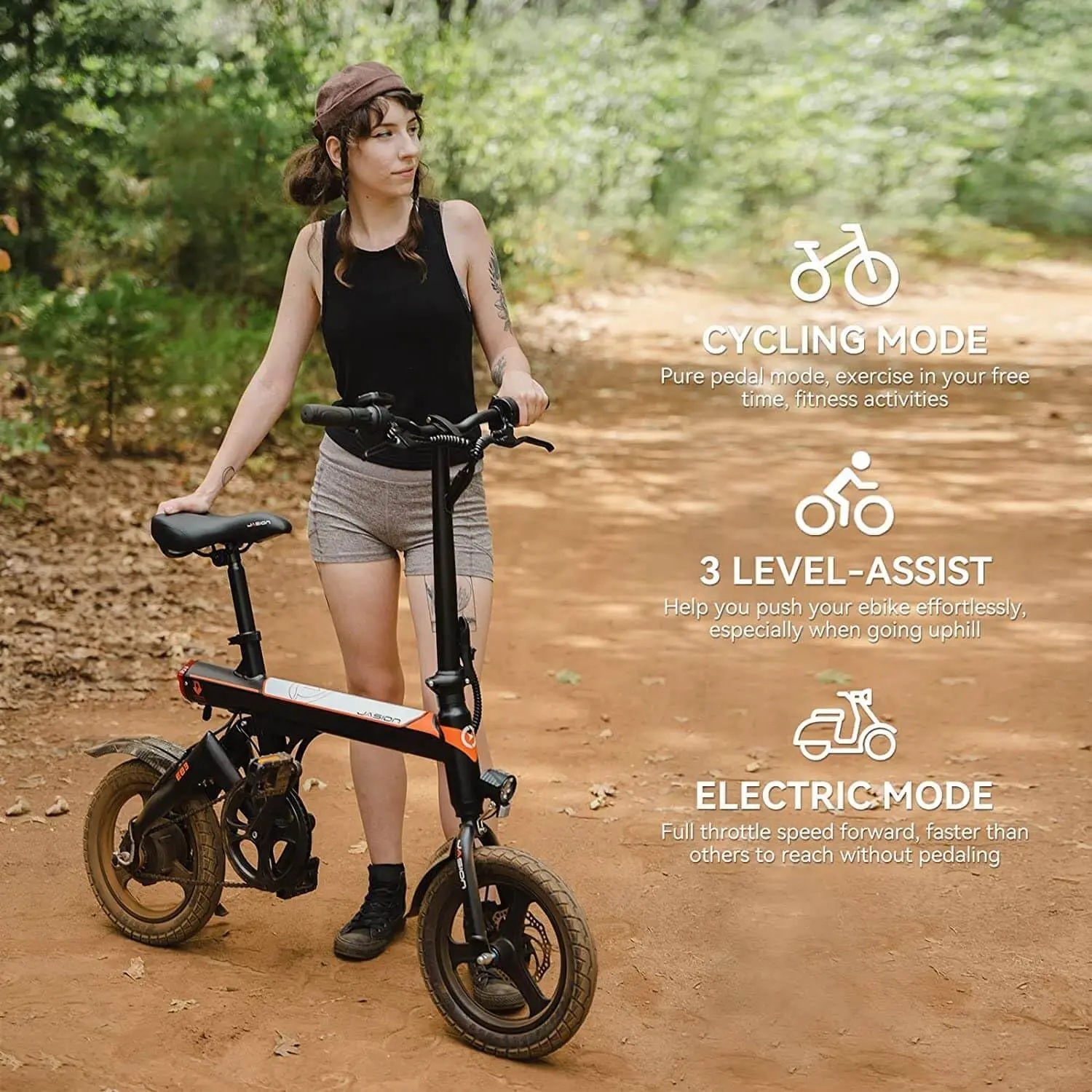 Jasion EB3 Electric Bike for Adults 21mph Folding Adults Electric Bicycles, 350W Brushless Motor, 36V 7.5Ah Battery
Jasion EB3 Electric Bike for Adults 21mph Folding Adults Electric Bicycles, 350W Brushless Motor, 36V 7.5Ah Battery