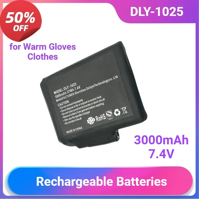 Heated Socks Batteries DLY-1025 for Warm Gloves Clothes Hat Charger Power Bank 7.4V 3000mah Li-Polymer Battery
Heated Socks Batteries DLY-1025 for Warm Gloves Clothes Hat Charger Power Bank 7.4V 3000mah Li-Polymer Battery