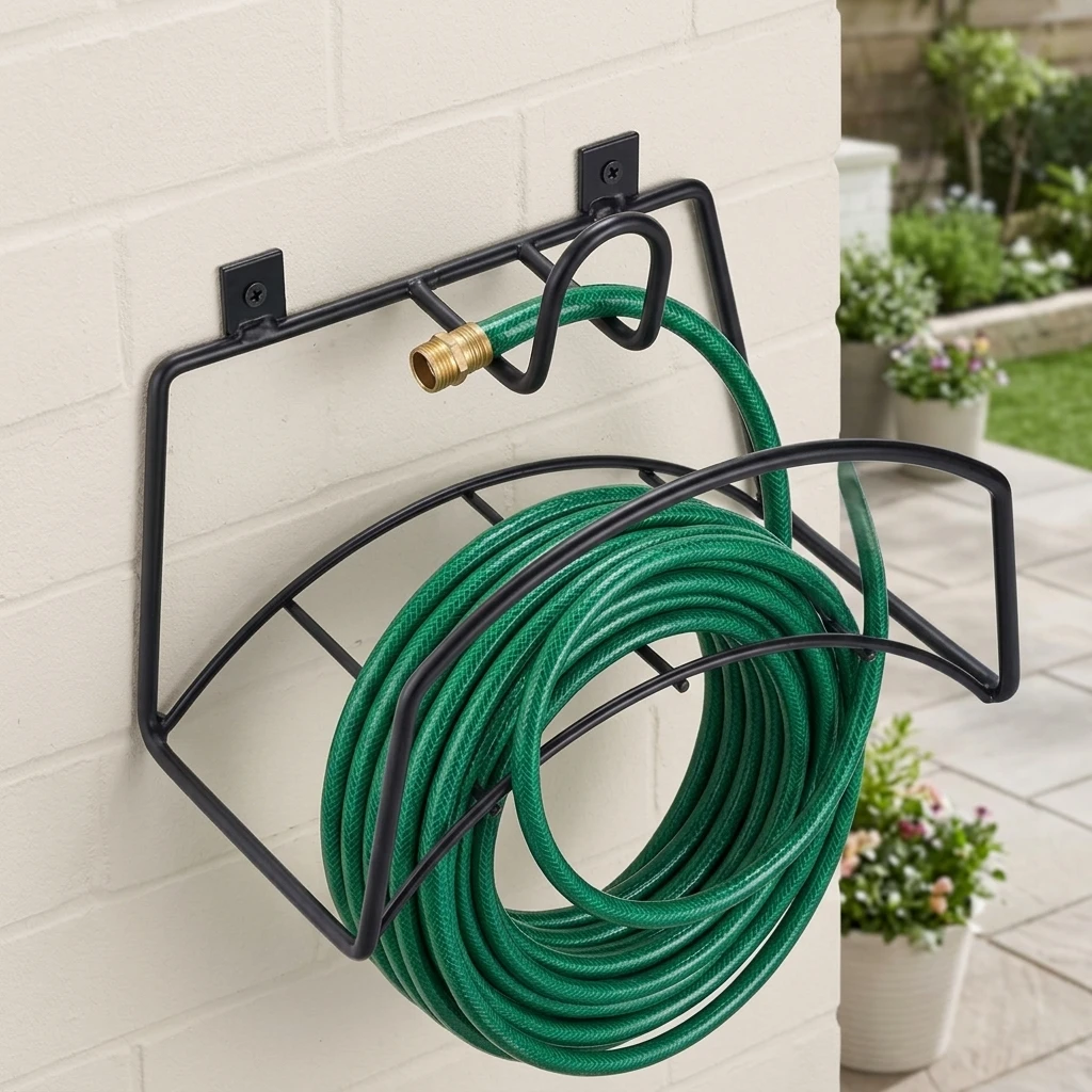 Heavy Duty Metal Garden Hose Wall Mount Rack With Rust-proof Coating For Outdoor Use Space Saving Water Pipe Storage Rack
Heavy Duty Metal Garden Hose Wall Mount Rack With Rust-proof Coating For Outdoor Use Space Saving Water Pipe Storage Rack