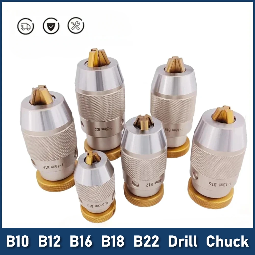 Keyless Drill Chuck B10/B12/B16/B18/B22 For Drill Keyless Drill Chuck Self Tighten Automatic Locking CNC Drilling Tool
Keyless Drill Chuck B10/B12/B16/B18/B22 For Drill Keyless Drill Chuck Self Tighten Automatic Locking CNC Drilling Tool