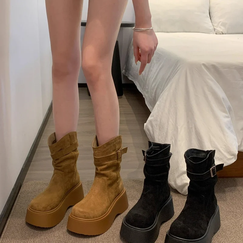 Chunky Platform Thick Sole Woman Ankle Boots Design Round Toe Slip On Shoes 2025 Autumn Winter Short Botas Para Mujer
Chunky Platform Thick Sole Woman Ankle Boots Design Round Toe Slip On Shoes 2025 Autumn Winter Short Botas Para Mujer