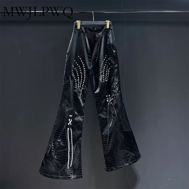 MWJLPWQ Snake Texture Male Flared Pants High Street Spliced Metal Rivet Niche Design Lace Up Slim Casual Couple Trousers 010900
MWJLPWQ Snake Texture Male Flared Pants High Street Spliced Metal Rivet Niche Design Lace Up Slim Casual Couple Trousers 010900
