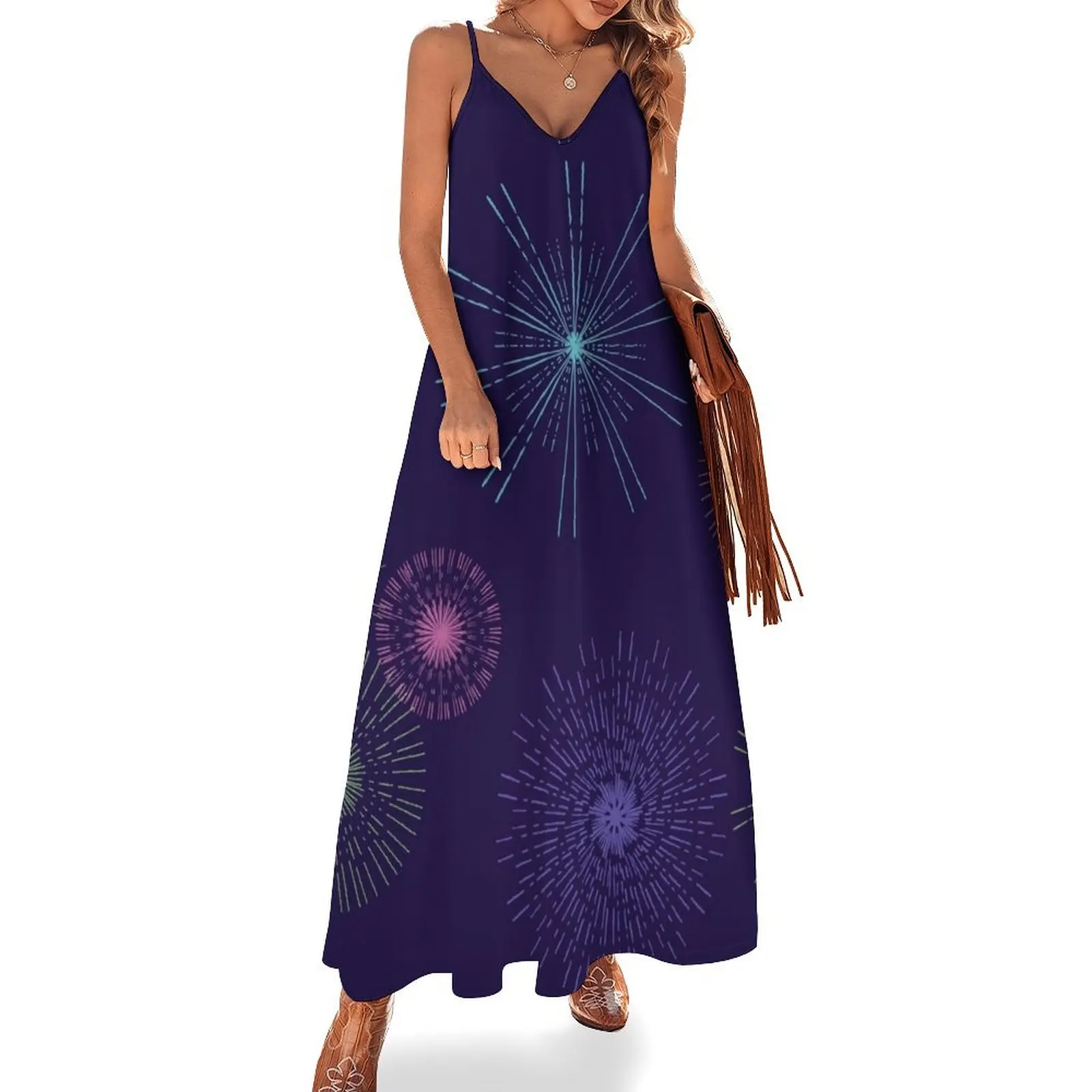 Holiday celebration - Vintage Fireworks Sleeveless Dress Prom gown women's elegant loose dresses Dress
Holiday celebration - Vintage Fireworks Sleeveless Dress Prom gown women's elegant loose dresses Dress