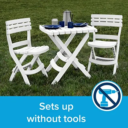 White 3-Piece Folding Outdoor Table And Chairs For Camping, Patio, RV — Tool-Free Setup
White 3-Piece Folding Outdoor Table And Chairs For Camping, Patio, RV — Tool-Free Setup
