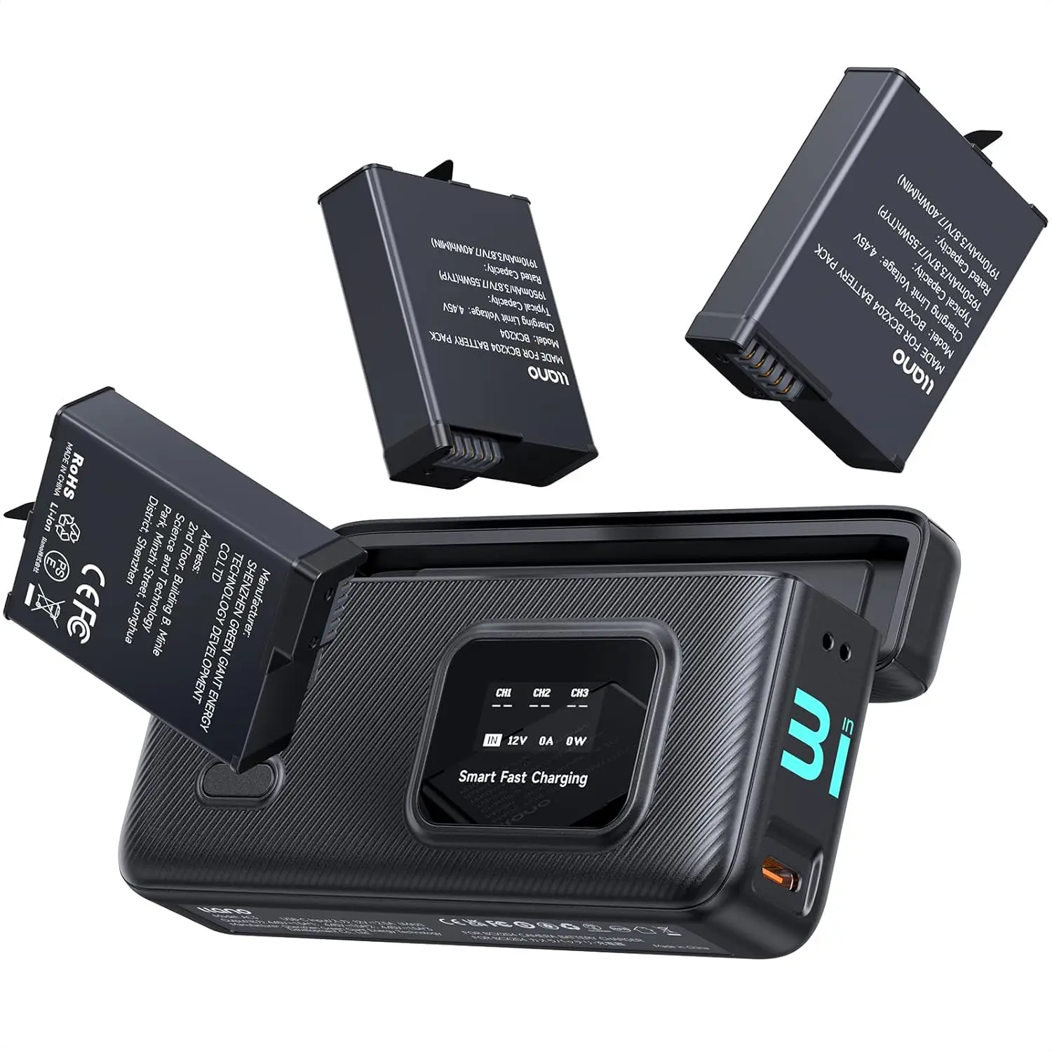30W Fast Charger Case with 3 Batteries for Action Cameras, Triple Slot PD Charging, LED Display, Portable Storage
30W Fast Charger Case with 3 Batteries for Action Cameras, Triple Slot PD Charging, LED Display, Portable Storage