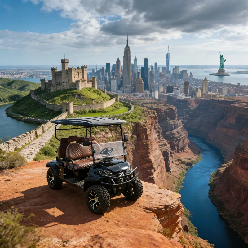 Heavy Duty 4 Passenger Electric Golf Cart, Off Road All Terrain Buggy for Hunting Camping Large Property, 48V Powerful Motor
Heavy Duty 4 Passenger Electric Golf Cart, Off Road All Terrain Buggy for Hunting Camping Large Property, 48V Powerful Motor