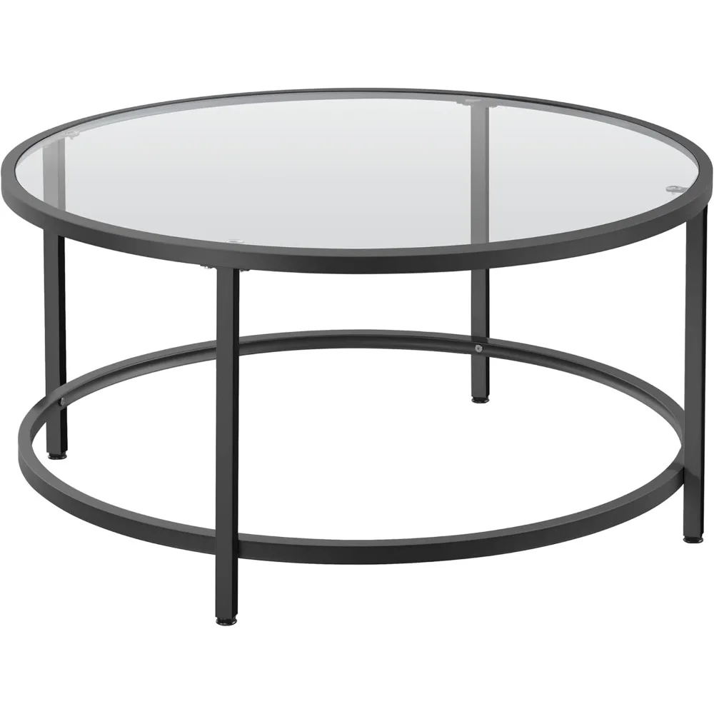 36" Round Glass Coffee Table, Black Circle Coffee Table Center Table with Glass Top, Small Coffee Table for Living Room
36" Round Glass Coffee Table, Black Circle Coffee Table Center Table with Glass Top, Small Coffee Table for Living Room
