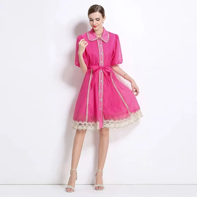 Clothland Women Vintage Lace Shirt Dress Beading Hollow Out Puff Sleeve Sashes A Line Midi Dresses Vestido QE129
Clothland Women Vintage Lace Shirt Dress Beading Hollow Out Puff Sleeve Sashes A Line Midi Dresses Vestido QE129
