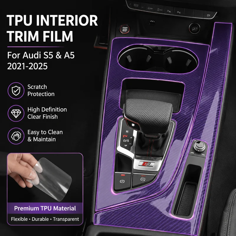 TPU Interior Trim Film for Audi S5 and A5 (2021-2025) - High-Definition Gear Shift Panel Cover, Car Accessories
TPU Interior Trim Film for Audi S5 and A5 (2021-2025) - High-Definition Gear Shift Panel Cover, Car Accessories