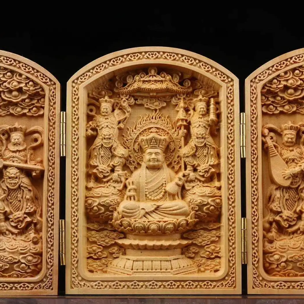 CZ boxwood carving Buddha statue home ornament portable casket Guanyin Guan Gongfang three holy three open box
CZ boxwood carving Buddha statue home ornament portable casket Guanyin Guan Gongfang three holy three open box