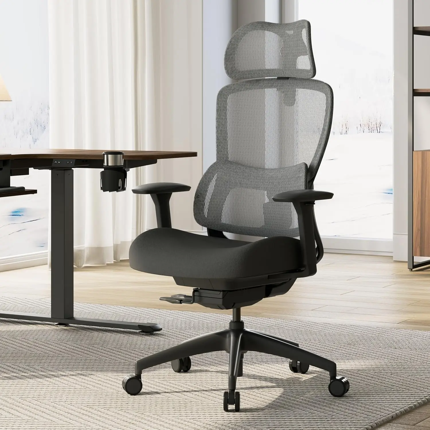 EUREKA ERGONOMIC Стул для домашнего офиса, эргономичный настольный стул с поясничной поддержкой и регулируемой глубиной сиденья, офисный стул с высокой спинкой 3D
EUREKA ERGONOMIC Стул для домашнего офиса, эргономичный настольный стул с поясничной поддержкой и регулируемой глубиной сиденья, офисный стул с высокой спинкой 3D