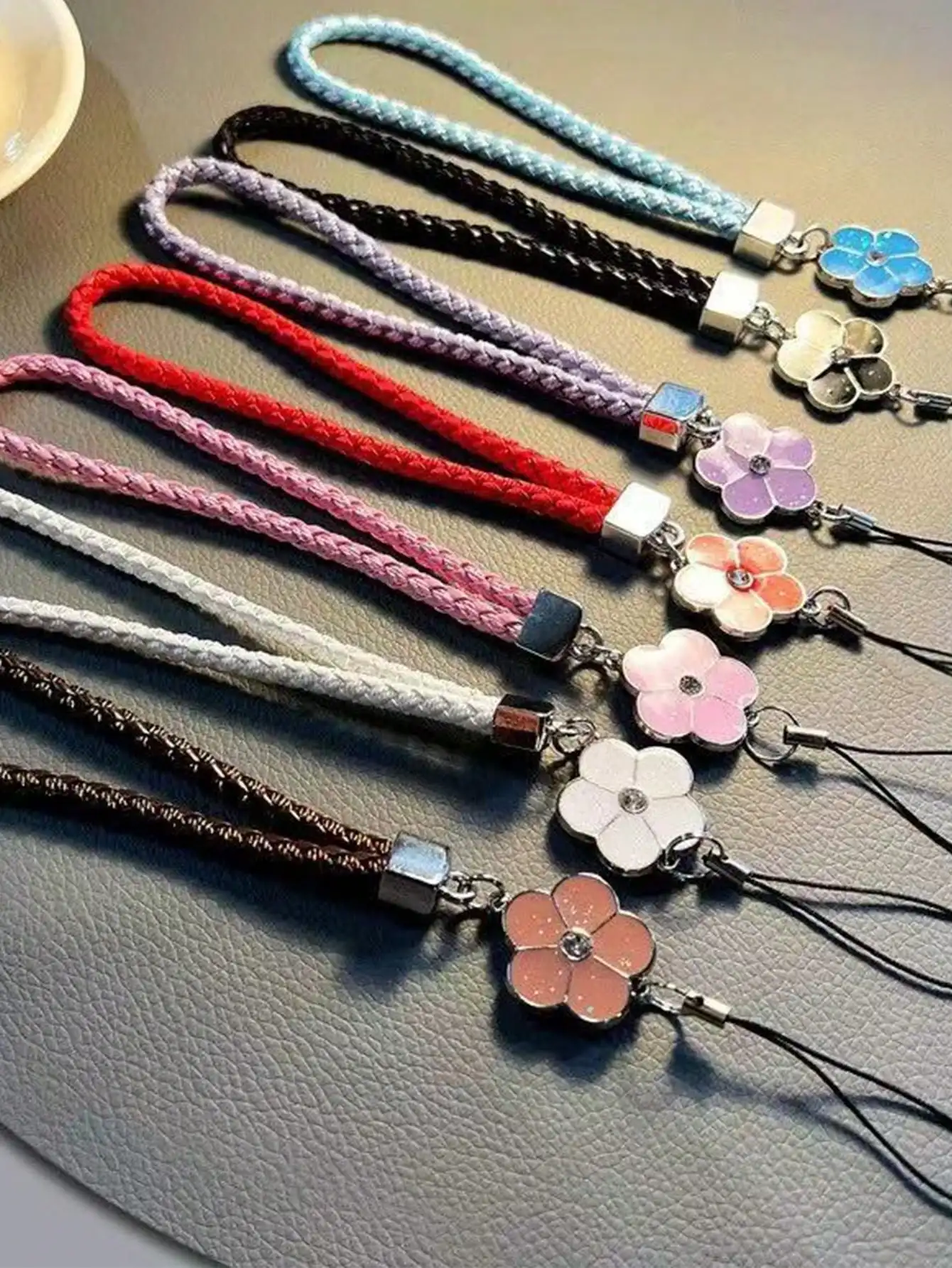 Colorful Faux Leather Flower Lanyards Phone Anti-Lost Braided Wrist Straps Phone Case Earphone Cords Gifts For Mother, Family, Friends, Birthday, Holiday Phone Charm, Phone Chain
Colorful Faux Leather Flower Lanyards Phone Anti-Lost Braided Wrist Straps Phone Case Earphone Cords Gifts For Mother, Family, Friends, Birthday, Holiday Phone Charm, Phone Chain