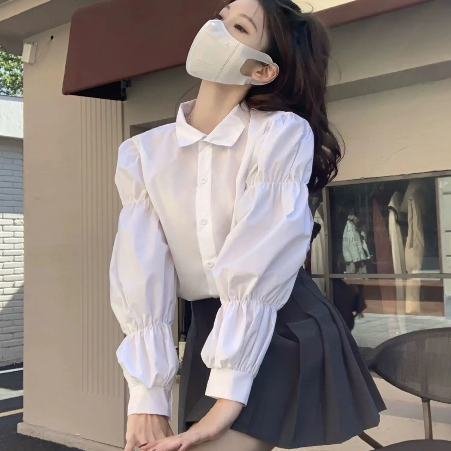 Solid Color Blouses Polo Neck Long Lantern Sleeve Blouse Spring Vintage Female Elegant Casual French Shirts Women Clothes F158
Solid Color Blouses Polo Neck Long Lantern Sleeve Blouse Spring Vintage Female Elegant Casual French Shirts Women Clothes F158