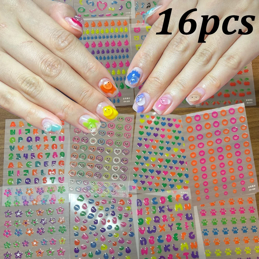 16pcs 5D Kawaii Colorful Jelly Design Nail Stickers Flower, Letter, Line, Heart, Cat Paw Jelly Nail Decals Adhesive Nail Sticker
16pcs 5D Kawaii Colorful Jelly Design Nail Stickers Flower, Letter, Line, Heart, Cat Paw Jelly Nail Decals Adhesive Nail Sticker