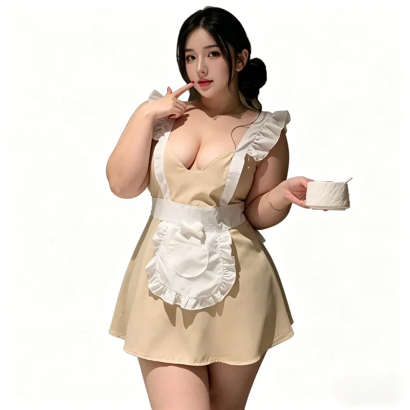 Plus Size French Maid Lingerie Women Cosplay Costume Babydoll Dress with Apron Hollow Buttocks Uniform Anime Roleplay Outfit
Plus Size French Maid Lingerie Women Cosplay Costume Babydoll Dress with Apron Hollow Buttocks Uniform Anime Roleplay Outfit