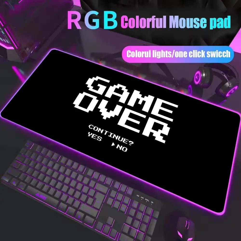 Game Over Mouse Pad XXL RGB Gaming Mouse Pad Gamer Accessories Large LED Light Mousepads PC Computer Desk Mat with Backlit
Game Over Mouse Pad XXL RGB Gaming Mouse Pad Gamer Accessories Large LED Light Mousepads PC Computer Desk Mat with Backlit