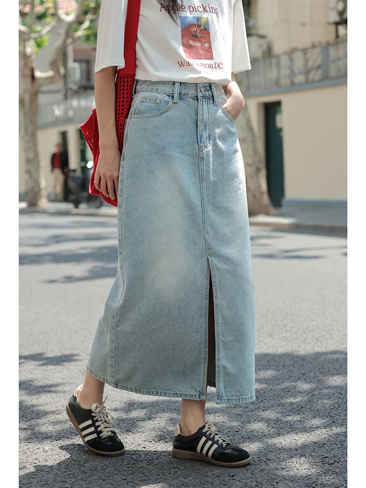 Новая женская летняя джинсовая юбка с высокой талией, синяя, винтажная, с разрезом, длинная, стройнящая, для повседневной носки, H-образный силуэт, Mixd Brand
Новая женская летняя джинсовая юбка с высокой талией, синяя, винтажная, с разрезом, длинная, стройнящая, для повседневной носки, H-образный силуэт, Mixd Brand