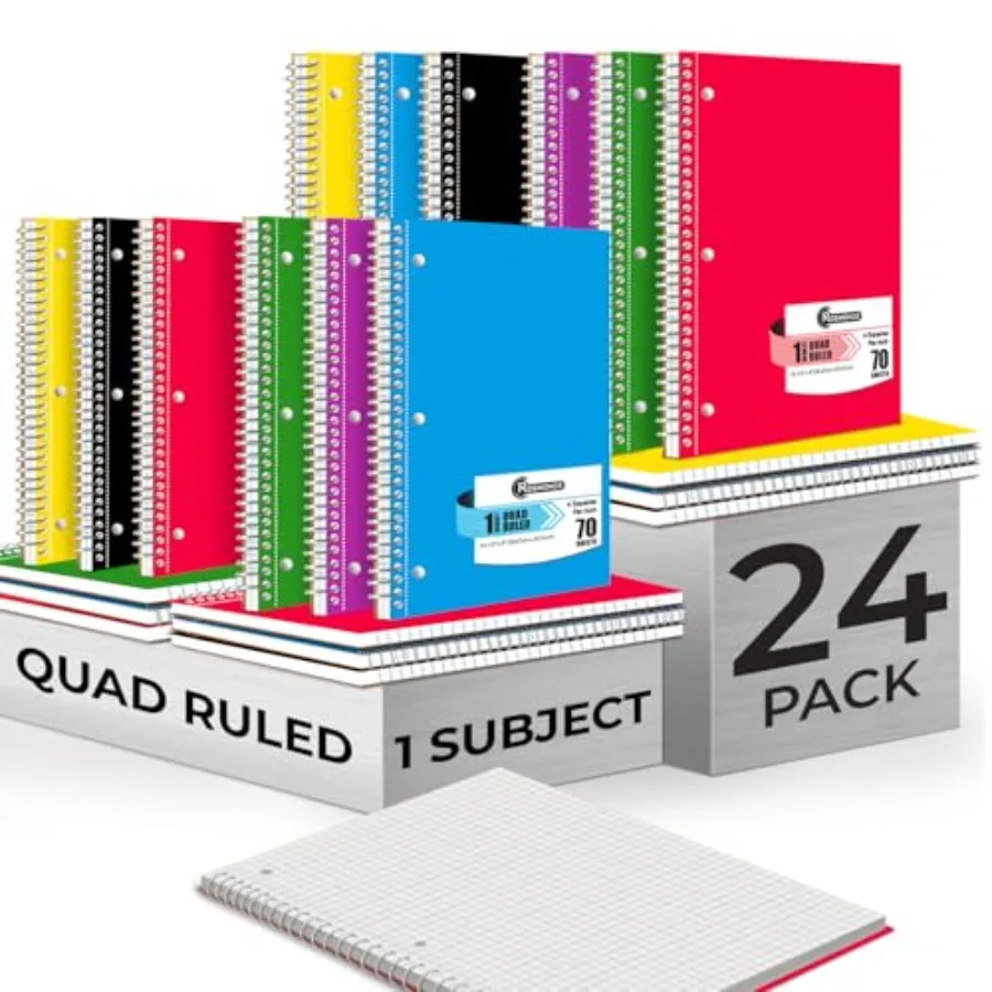 1 Subject Graph Paper Spiral Notebook 70 Sheets 140 Pages 8 x 10-1/2" Bulk 4x4 Spiral Bound Grid Notebooks 3 Hole Punched Singl
1 Subject Graph Paper Spiral Notebook 70 Sheets 140 Pages 8 x 10-1/2" Bulk 4x4 Spiral Bound Grid Notebooks 3 Hole Punched Singl