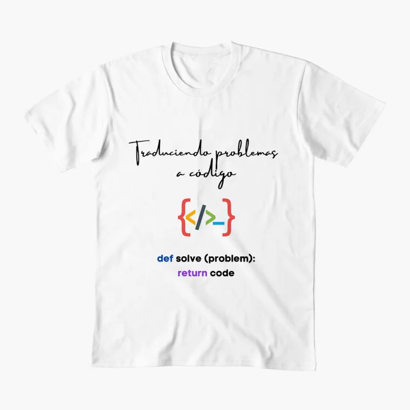 Spanish Quote Translating problems into code Funny Coding Humor Gift t shirt for Programmer Short Sleeve Graphic clothes
Spanish Quote Translating problems into code Funny Coding Humor Gift t shirt for Programmer Short Sleeve Graphic clothes