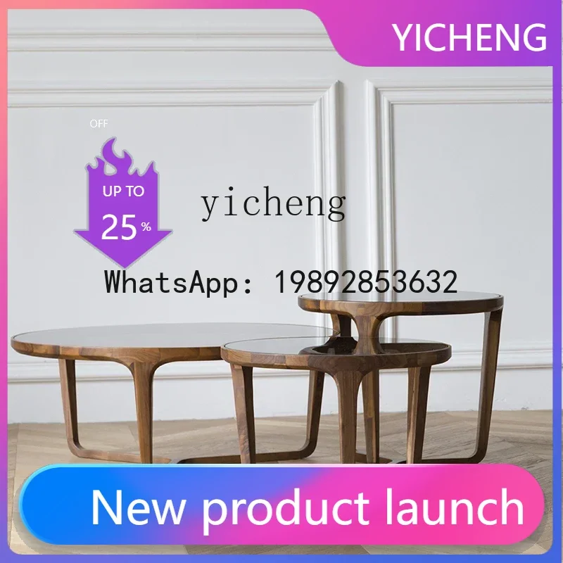 H4 round Small Apartment Living Room Solid Wood Coffee Table Simple Modern Glass Black Walnut Side Table
H4 round Small Apartment Living Room Solid Wood Coffee Table Simple Modern Glass Black Walnut Side Table