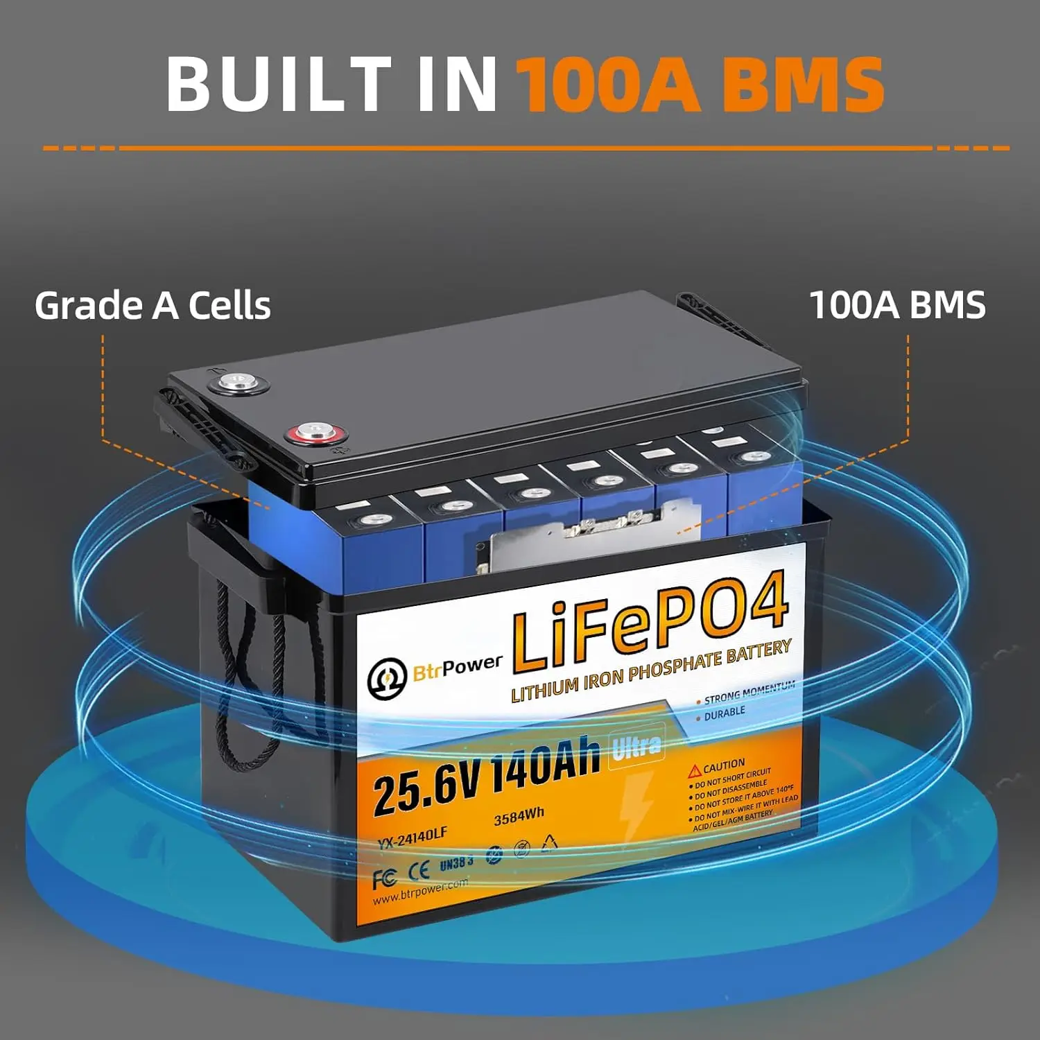 24V 140Ah LiFePO4 Battery 3584Wh 100A BMS 4000-15000 Cycles 10yr Marine RV Trolling Solar Off-Grid, Custom
24V 140Ah LiFePO4 Battery 3584Wh 100A BMS 4000-15000 Cycles 10yr Marine RV Trolling Solar Off-Grid, Custom