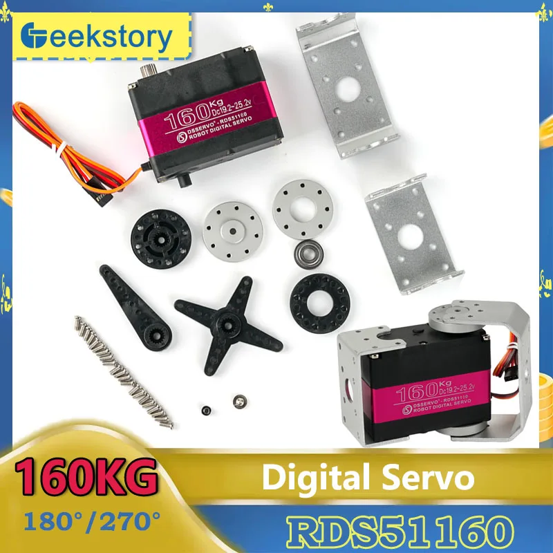 RDS51160 Двухосевой цифровой серводвигатель 160 кг с высоким крутящим моментом 180/270 градусов и U-образным кронштейном Сервоприводы DIY Игрушечные детали для радиоуправляемого робота
RDS51160 Двухосевой цифровой серводвигатель 160 кг с высоким крутящим моментом 180/270 градусов и U-образным кронштейном Сервоприводы DIY Игрушечные детали для радиоуправляемого робота