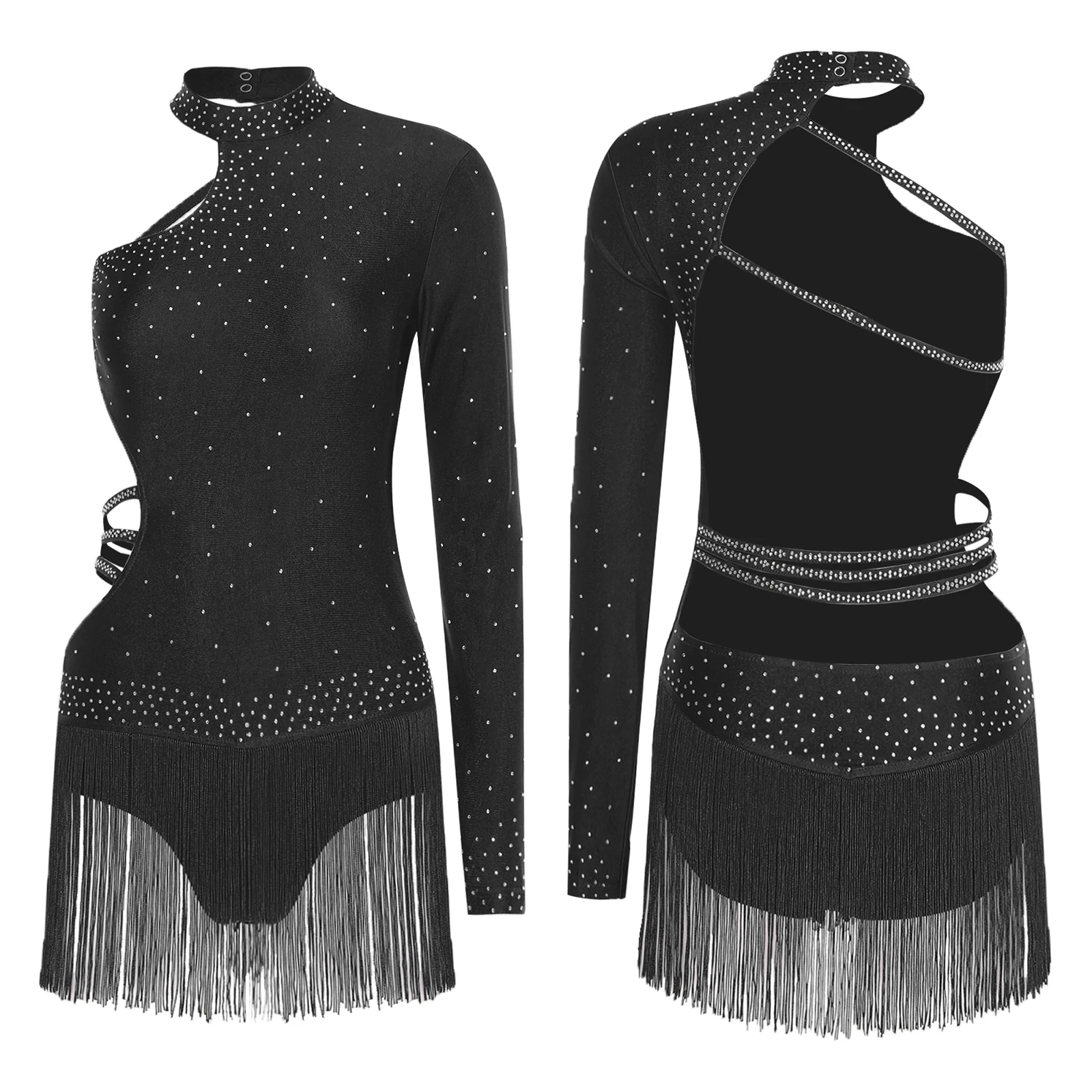 Women Latin Dance Bodysuit Samba Tango Rumba Chacha Dress Dance Single Long Sleeve Sexy Strappy Backless Leotard Tassel Skirts
Women Latin Dance Bodysuit Samba Tango Rumba Chacha Dress Dance Single Long Sleeve Sexy Strappy Backless Leotard Tassel Skirts