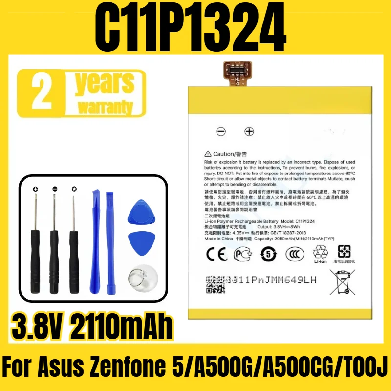 C11P1324 Mobile Phone Battery for Asus Zenfone 5/A500G/A500CG/T00J Battery New Large Capacity Feed Tool 3.8V 2110mAh
C11P1324 Mobile Phone Battery for Asus Zenfone 5/A500G/A500CG/T00J Battery New Large Capacity Feed Tool 3.8V 2110mAh