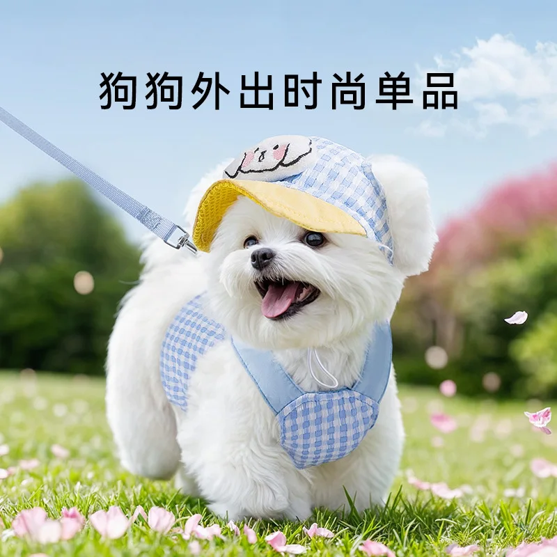 Pet Dog Cat Hat Spring/Summer Outing Sunshade Hat Cute Chest Strap Vest Dog Harness and Leash Set Puppy Accessories
Pet Dog Cat Hat Spring/Summer Outing Sunshade Hat Cute Chest Strap Vest Dog Harness and Leash Set Puppy Accessories