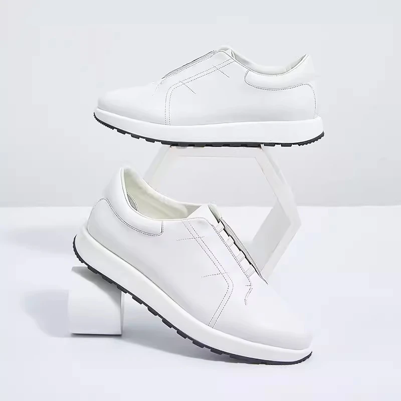 New White Thick Sole Casual Shoes Men Genuine Leather Breathable Sports Shoes Youth Sneakers Fashion Loafers Male Leather Shoes
New White Thick Sole Casual Shoes Men Genuine Leather Breathable Sports Shoes Youth Sneakers Fashion Loafers Male Leather Shoes