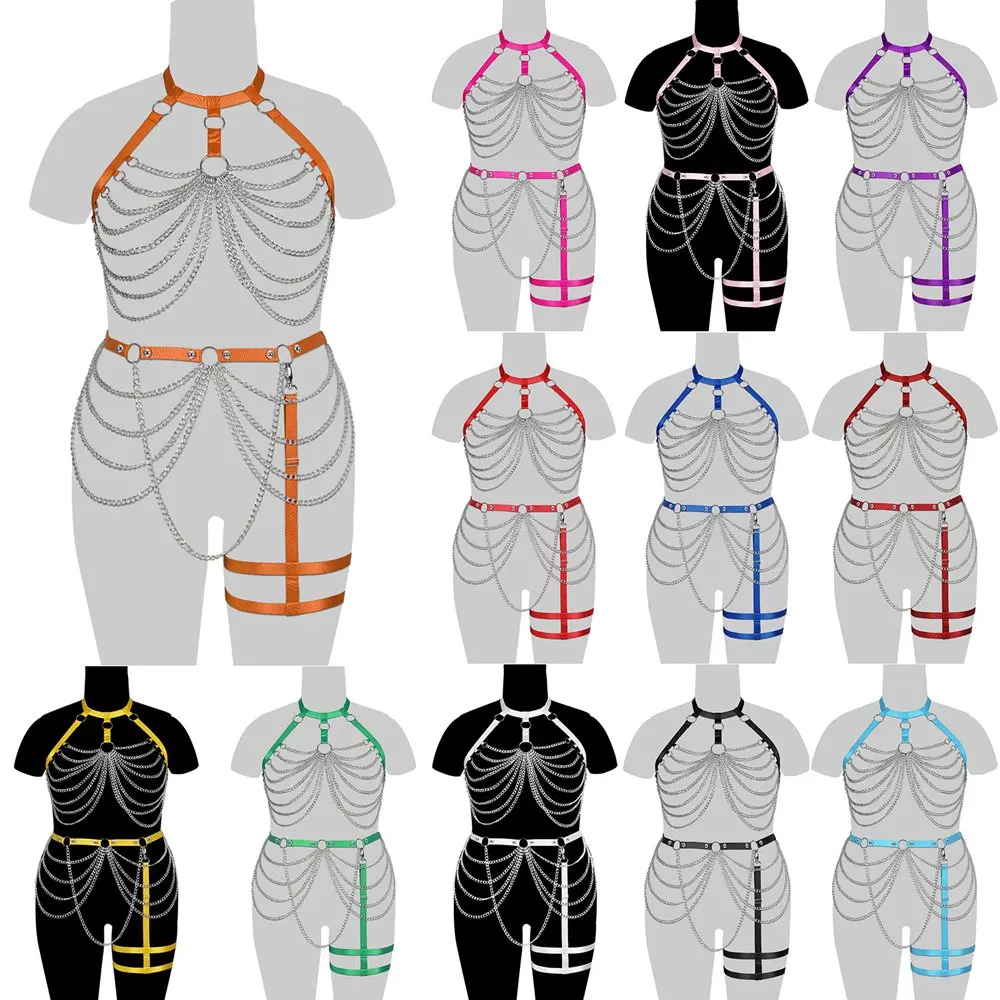 Plump Women Elastic Fetish Body Harness Plus Size Wear Cage Bra Bondage Chain Lingerie Handmade Straps Harness Goth Underwear
Plump Women Elastic Fetish Body Harness Plus Size Wear Cage Bra Bondage Chain Lingerie Handmade Straps Harness Goth Underwear