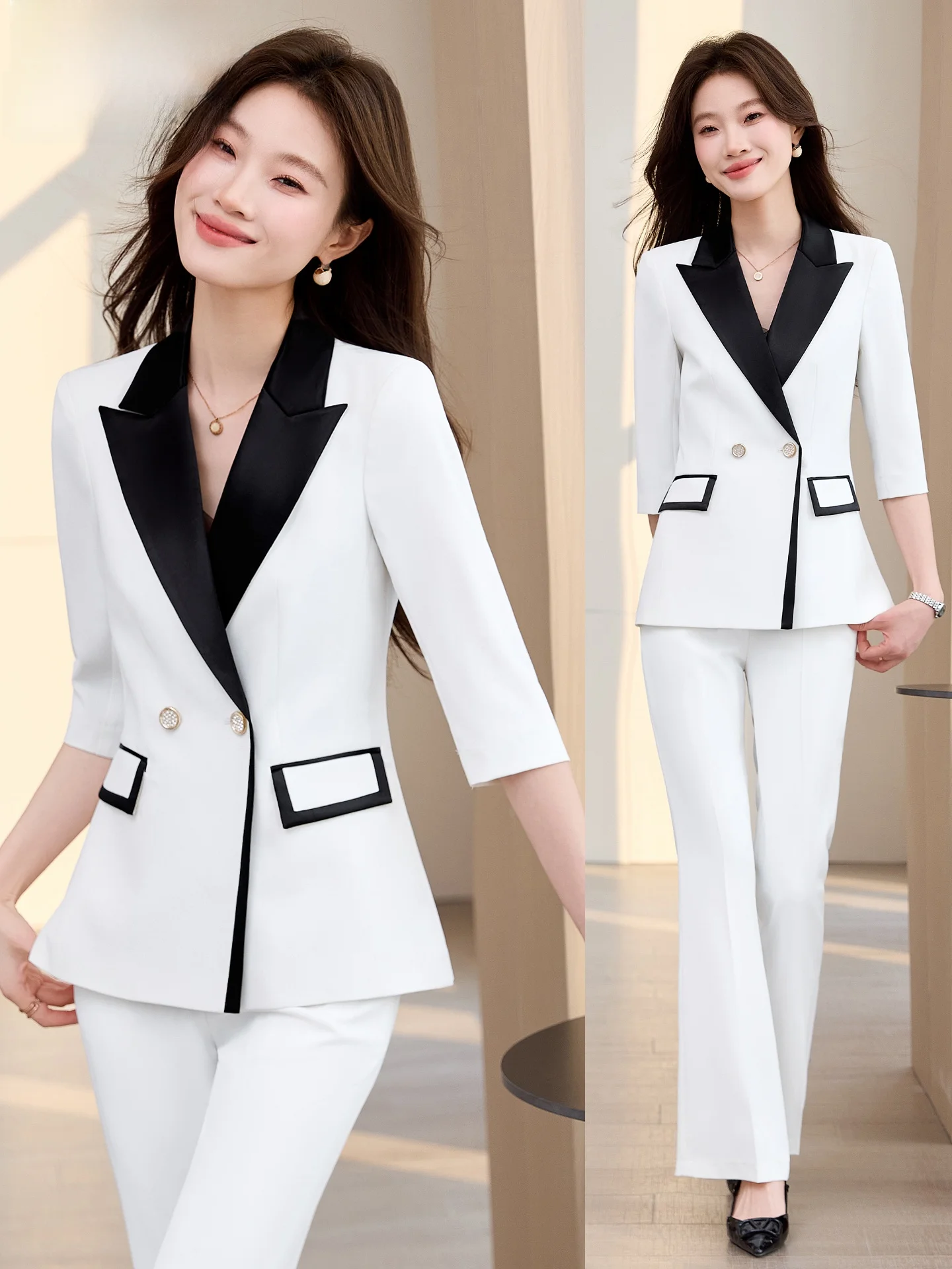 White Suit Jaet Women's Meticulous Sle High-End Feeling Seven-Quarter Sve Color Blo Thin Western Sle Micro Flare P...
White Suit Jaet Women's Meticulous Sle High-End Feeling Seven-Quarter Sve Color Blo Thin Western Sle Micro Flare P...