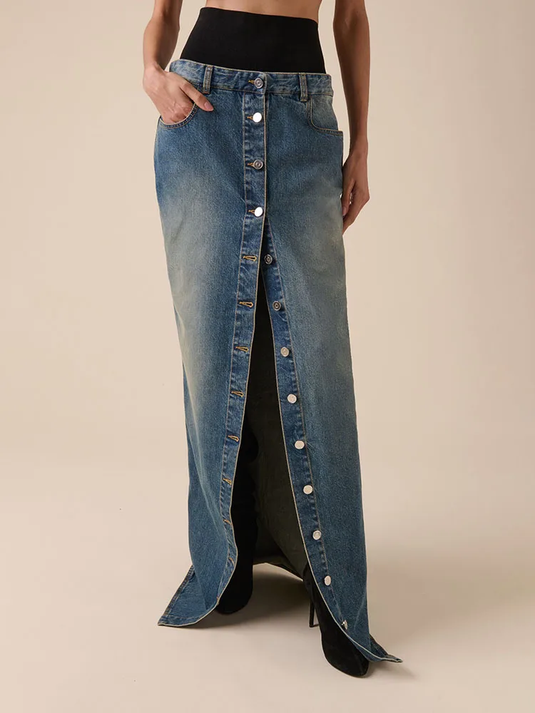 Woman clothing y2k spring and summer thread color collision splicing denim long midi dresses2025 high waist new skirts for women
Woman clothing y2k spring and summer thread color collision splicing denim long midi dresses2025 high waist new skirts for women