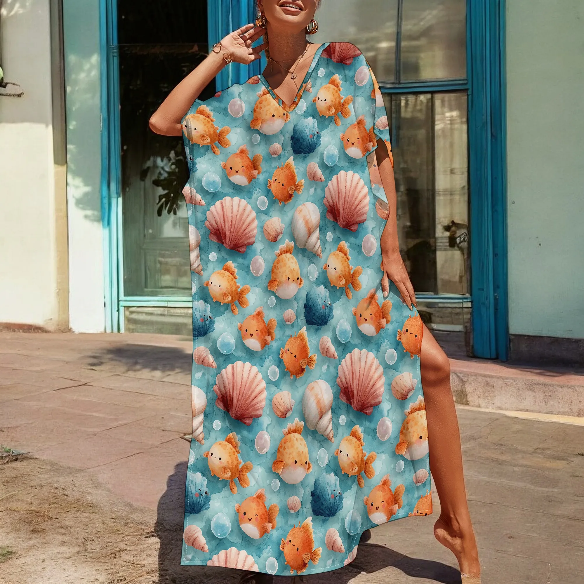 Playful Goldfish and Shell Pattern Dress S-3XL - Comfortable and Cute, Ideal for Casual Wear & Beach Outings
Playful Goldfish and Shell Pattern Dress S-3XL - Comfortable and Cute, Ideal for Casual Wear & Beach Outings