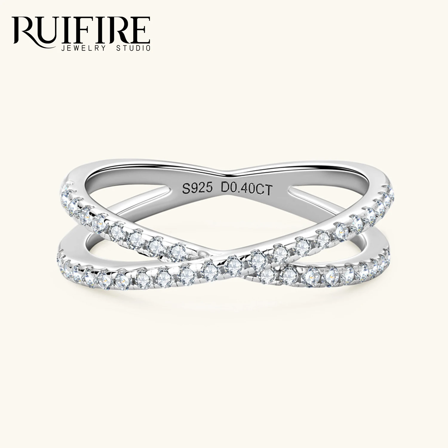 RUIFIRE S925 Sterling Silver Ring Cross X Design Paved Sparkling Moissanite Ring Stackable Jewelry for Women Daily Wear Party
RUIFIRE S925 Sterling Silver Ring Cross X Design Paved Sparkling Moissanite Ring Stackable Jewelry for Women Daily Wear Party