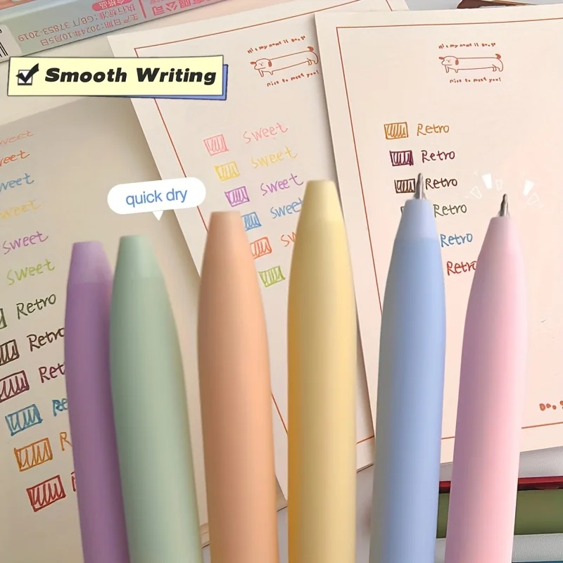 6pcs Vintage Dopamine Colored Gel Pens Set, 0.5mm Fine Point, Quick-Drying, Plastic Material, for Journaling, Drawing
6pcs Vintage Dopamine Colored Gel Pens Set, 0.5mm Fine Point, Quick-Drying, Plastic Material, for Journaling, Drawing