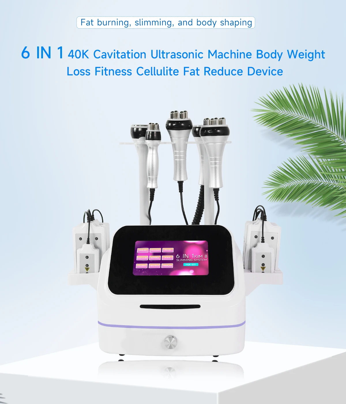 NEWGAGA 6 In1 40K Ultrasonic Cavitation Vacuum Machine 8 Pads Lipo Laser Body Slimming Machine Weight Loss Device Salon Spa
NEWGAGA 6 In1 40K Ultrasonic Cavitation Vacuum Machine 8 Pads Lipo Laser Body Slimming Machine Weight Loss Device Salon Spa