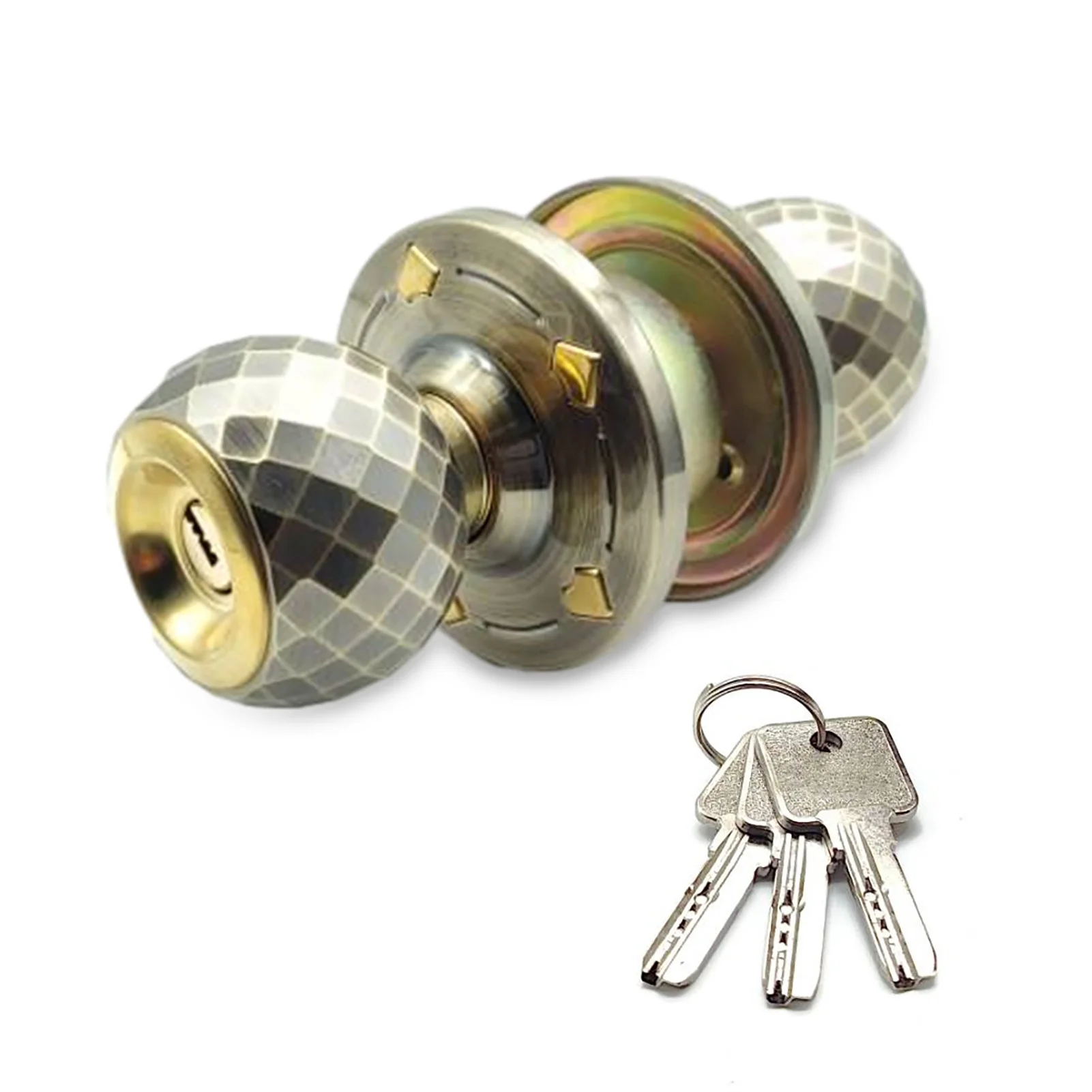 Door handle aluminum alloy heavy duty ball lock mirror finish with 3 keys for bedroom bathroom wooden door lock
Door handle aluminum alloy heavy duty ball lock mirror finish with 3 keys for bedroom bathroom wooden door lock