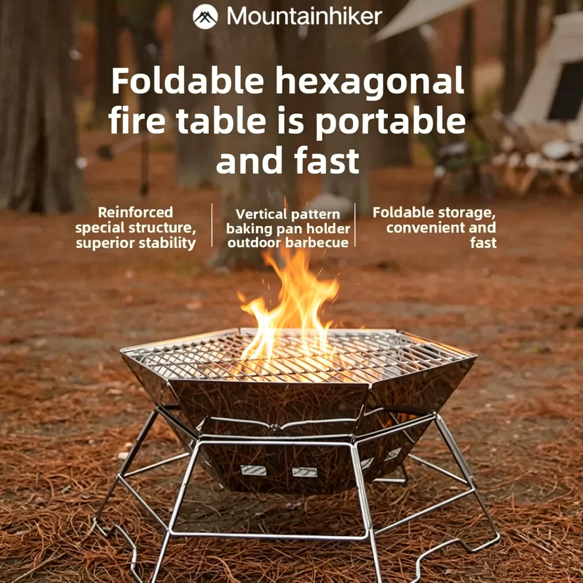 MOUNTAINHIKER Hexagonal Fire Table Camping Stainless Steel BBQ Grill Folding Burner Outdoor Hike Picnic Portable Firewood Stove
MOUNTAINHIKER Hexagonal Fire Table Camping Stainless Steel BBQ Grill Folding Burner Outdoor Hike Picnic Portable Firewood Stove