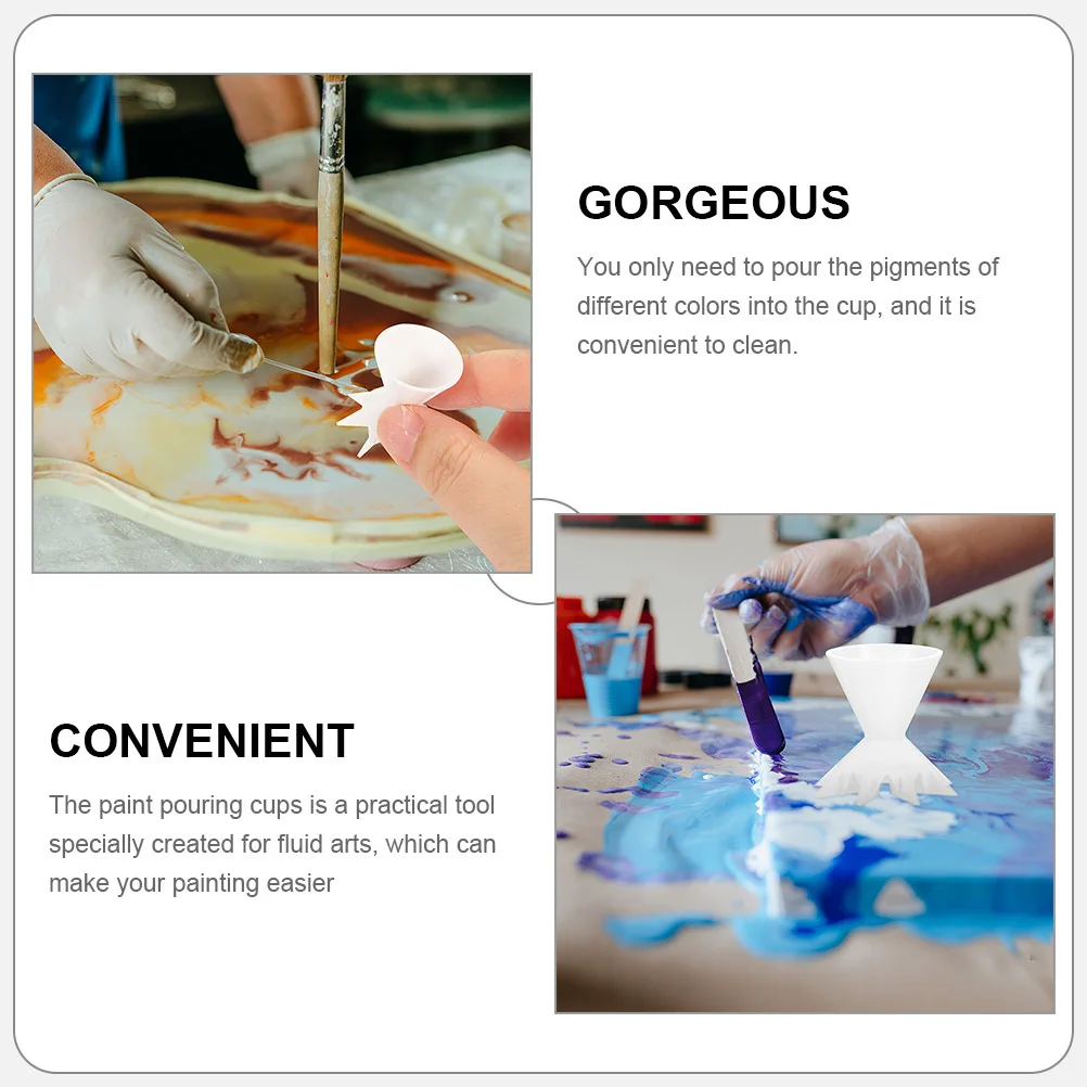 6Pcs Paint Pouring Cups Reusable Easy Clean Art Supplies Tools Funnel Cups Mixing Pouring Cup Painting Supplies
6Pcs Paint Pouring Cups Reusable Easy Clean Art Supplies Tools Funnel Cups Mixing Pouring Cup Painting Supplies