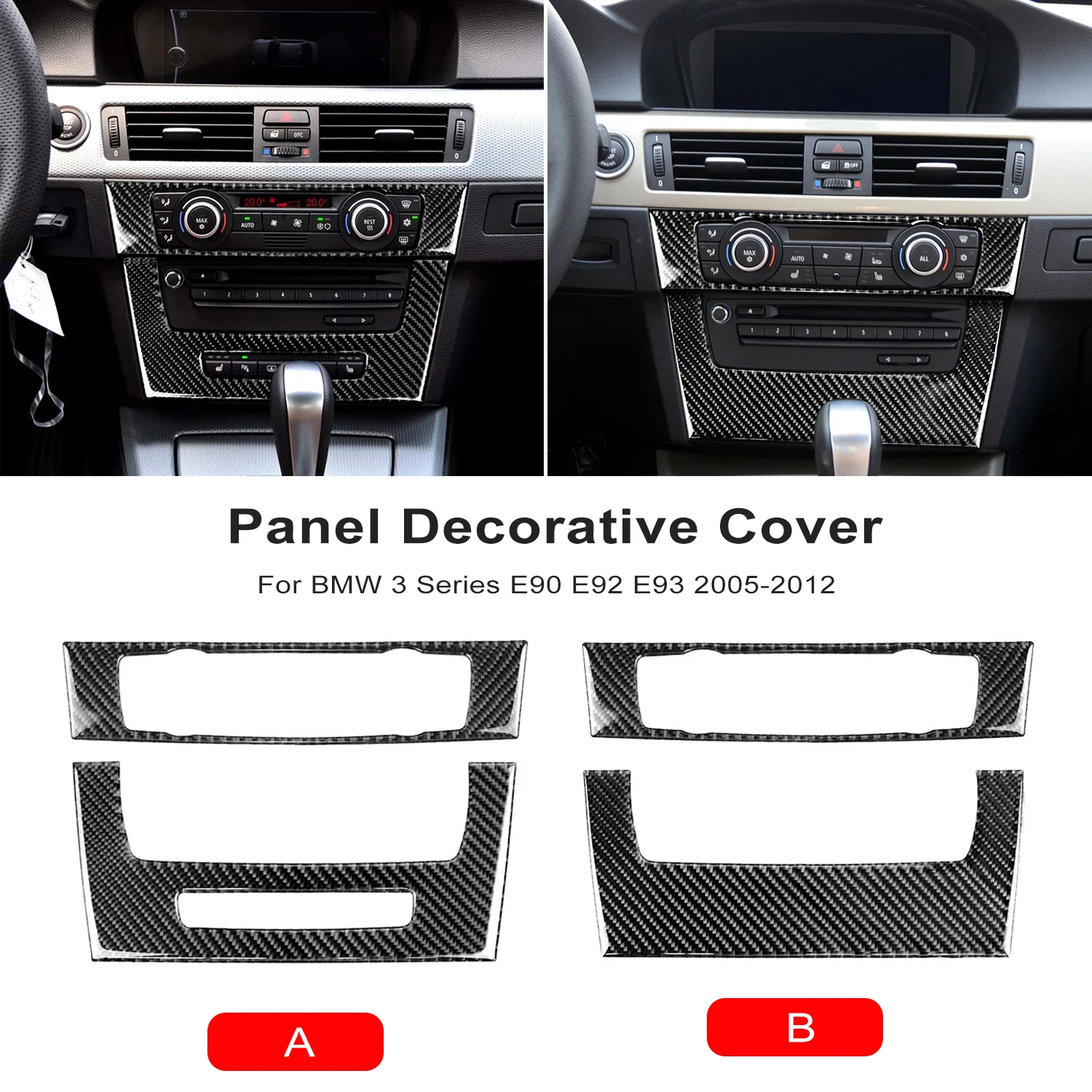 For BMW E90 E92 E93 3 Series Accessories Car Interior Real Carbon Fiber Air Conditioning CD Console Panel Cover Trim Car Styling
For BMW E90 E92 E93 3 Series Accessories Car Interior Real Carbon Fiber Air Conditioning CD Console Panel Cover Trim Car Styling