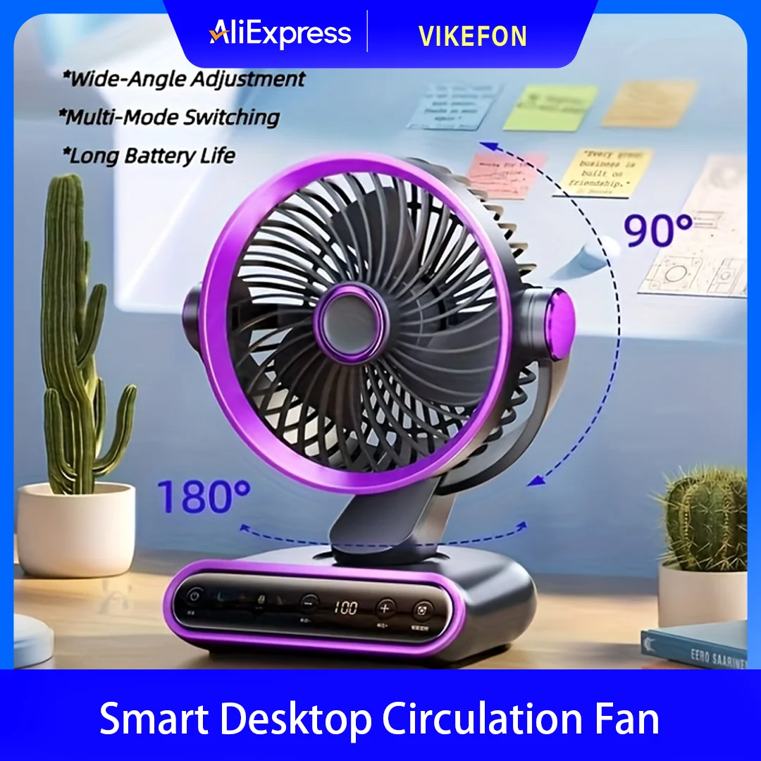 Smart Desktop Circulation Fan 4 Modes And 100 Adjustable Speeds Cooling Fan for Bedroom Office Living Room And Outdoor
Smart Desktop Circulation Fan 4 Modes And 100 Adjustable Speeds Cooling Fan for Bedroom Office Living Room And Outdoor