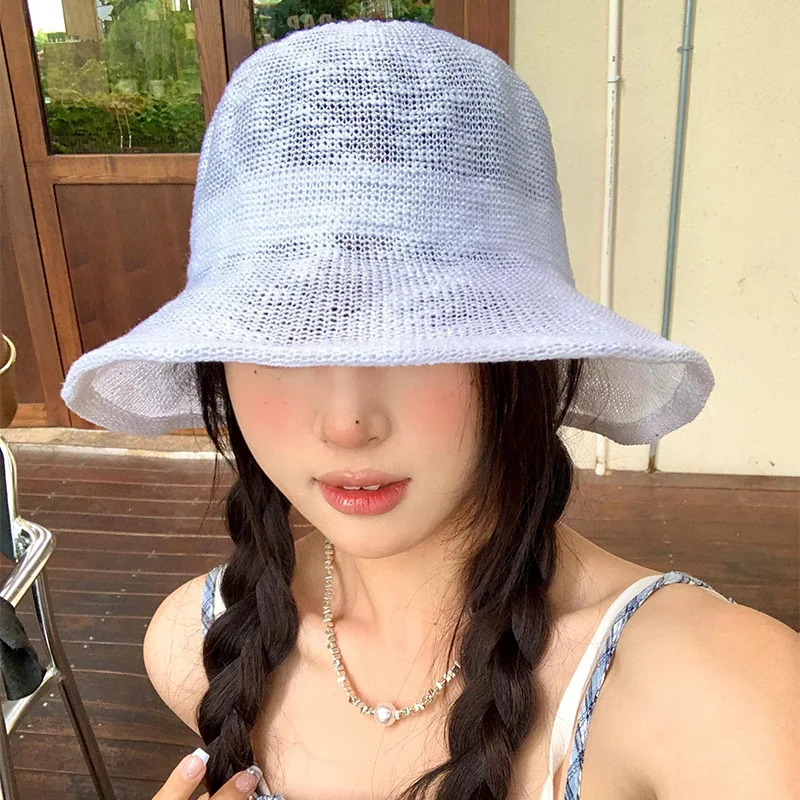 Simple Solid Color White Hollow Bucket Hat Women's Summer Thin Breathable Vacation Big Head Sunshade Foldable Sun Cap Gorras
Simple Solid Color White Hollow Bucket Hat Women's Summer Thin Breathable Vacation Big Head Sunshade Foldable Sun Cap Gorras