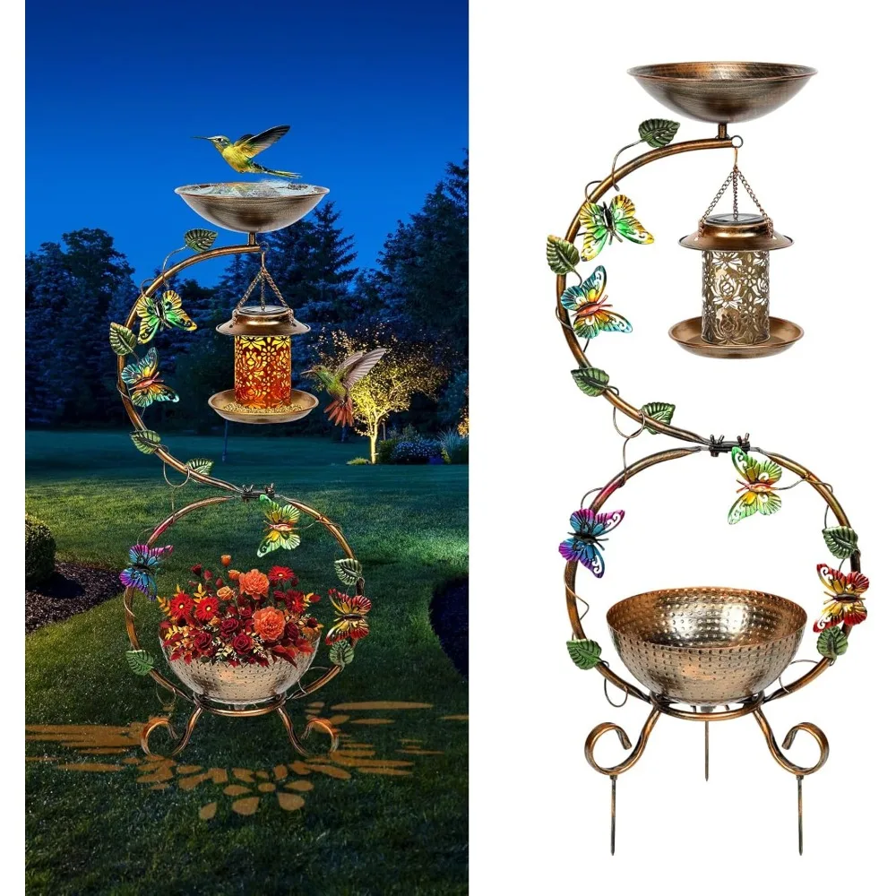 3-in-1 Solar Bird Bath with Feeder and Planter, 38" Metal Outdoor Garden Decor - Waterproof
3-in-1 Solar Bird Bath with Feeder and Planter, 38" Metal Outdoor Garden Decor - Waterproof