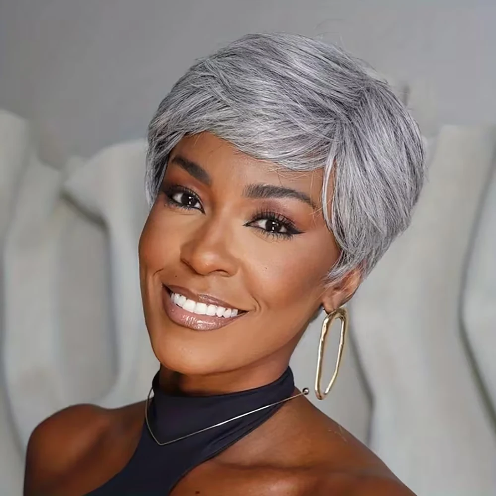 Серые прямые парики из натуральных волос Короткий парик с стрижкой пикси Базильские волосы с предварительно выщипанной челкой для женщин Многослойный полный парик машинного производства
Серые прямые парики из натуральных волос Короткий парик с стрижкой пикси Базильские волосы с предварительно выщипанной челкой для женщин Многослойный полный парик машинного производства