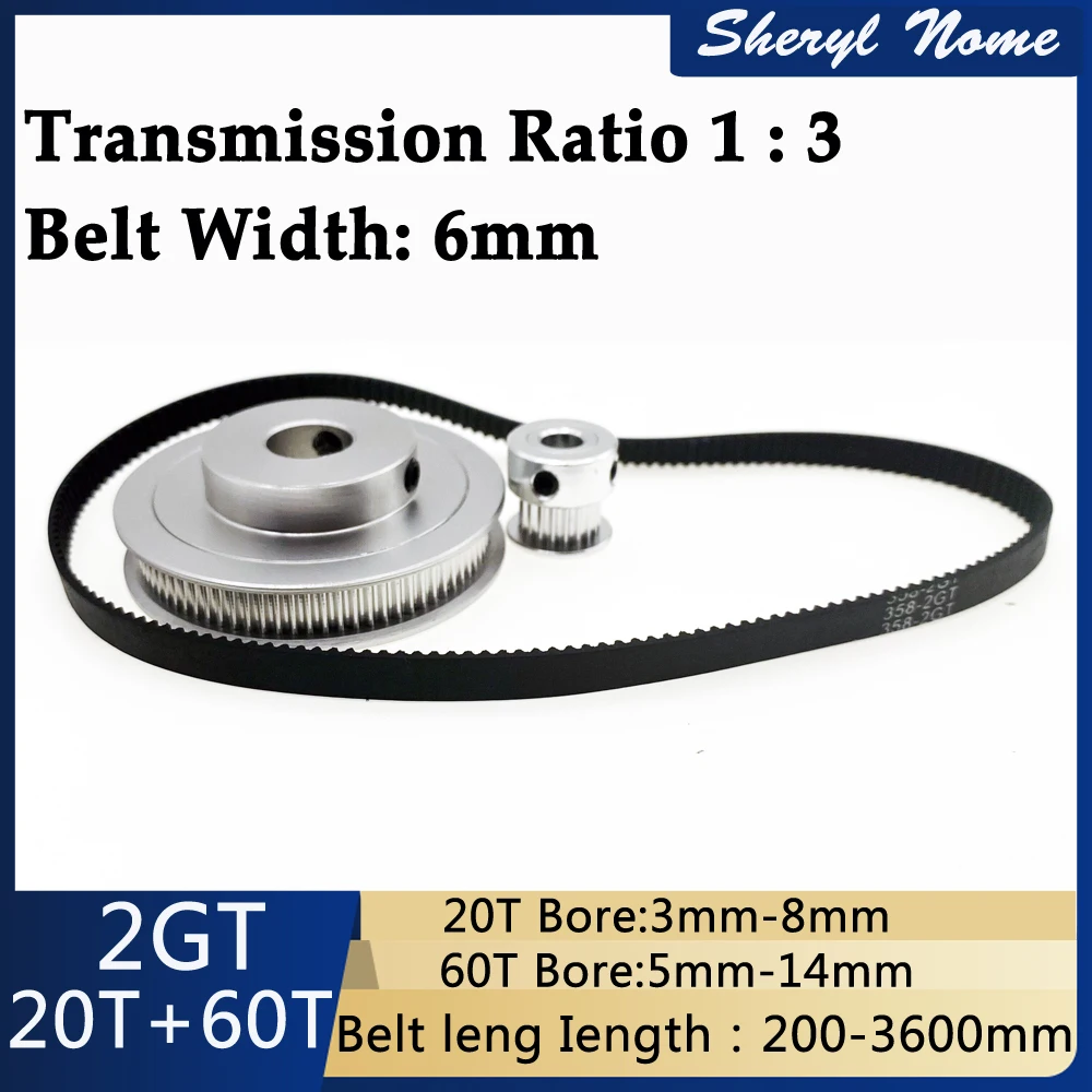 2GT bandwidth 6mm synchronous pulley set K type 20 teeth type 60 teeth 1 to 3 belt synchronous transmission pulley combinatio
2GT bandwidth 6mm synchronous pulley set K type 20 teeth type 60 teeth 1 to 3 belt synchronous transmission pulley combinatio